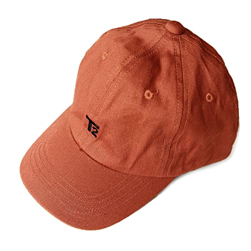 [T2] (ティーツー) キャップ CAP 帽子 キッズ 男の子 女の子 子供 刺繍 ロゴ コットン 綿100％ ツイル ジュニア 02-レンガ,52