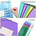 Sooez 25 Pack Clear Document Folders, Project Pockets Letter Size Plastic Document Folders with Label Pocket, US Paper Poly Jacket Sleeves Folders Transparent L-Type, Assorted Color