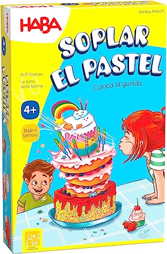 HABA 1307030006 - Soplar el Pastel, Juego Infantil de Mesa de Habilidad bucal. Más 4 años