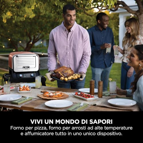 Ninja Woodfire 8-in-1 Electric Outdoor Pizza Oven, Rotisserie & Smoker BBQ with Grate, Pro-Heat Plate, Pizza Stone, Wood Pellets and Shovel, 6 Settings, Dark Orange OO101EU - 17