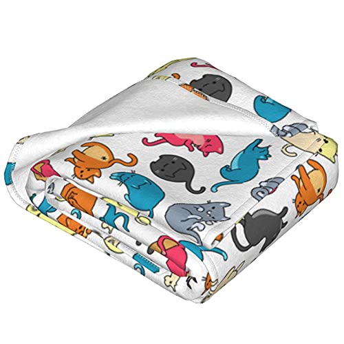 Jumsky Funny Cat Throw Blankets For Girls Kids Warm Flannel Couch Sofa Bed Blanket 50"X60" #TOP3