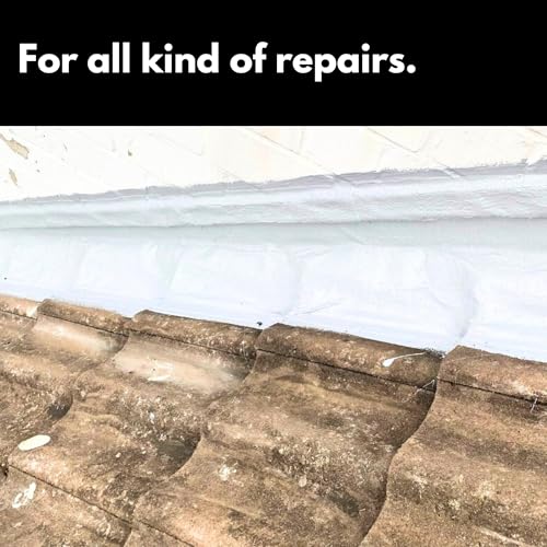 HSS Rubberized Waterproof Coating – MS Polymer Sealant for Roof, Cracks, Walls & Any Repairs, Solvent-Free, Flexible Liquid Membrane - White -7.7oz