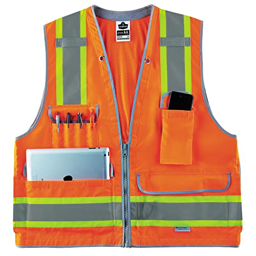 Ergodyne 21455 Glowear 8254Hdz Class 2 Heavy-Duty Surveyors Safety Vest ,Orange thumb #8