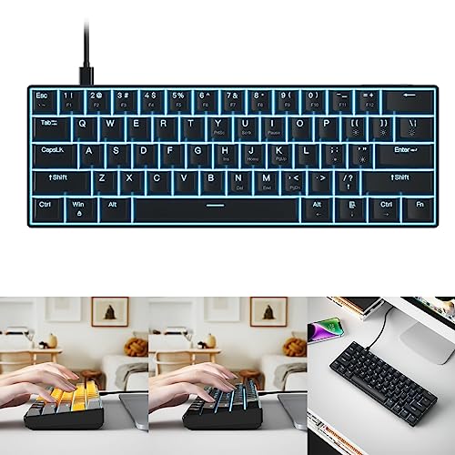 Clavier de jeu K61 mécanique programmable à chaud rétroéclairé bleu format 60%