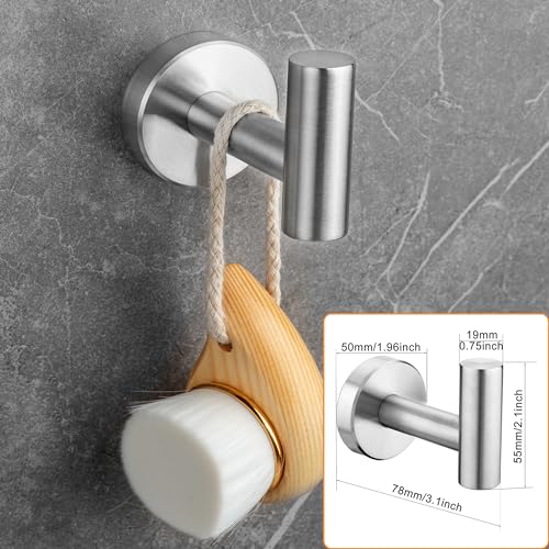 (4 Pack) Yariwiz Bathroom Hardware Bath Towels Accessory Sets Wall Mounted Brushed Nickel Stainless Steel 304, Include 15.7\" Towel Rod +Toilet Paper Holder + Multifunctional Paper Holder + Hook
