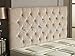 CROWNBEDSUK Alton Tête Similicuir de qualité Lit Simple 90 cm, Blanc, Pierre, Stone, 6FT (Super Kingsize) Diamante