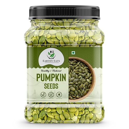 Image of Earthy Eats Pumpkin Seed 400gm | Nutrient-Rich Healthy Diet Snack | Baking, and Salads, Yogurt & Smoothies | Kaddu Seeds for Eating | Pepitas | Rich in Dietary Fibre, No Preservatives