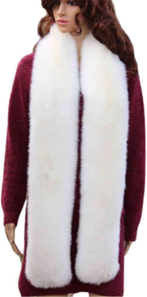 Long Men Women Faux Fur Collar Winter Warm Wrap Stole Scarf Shawl Shrug