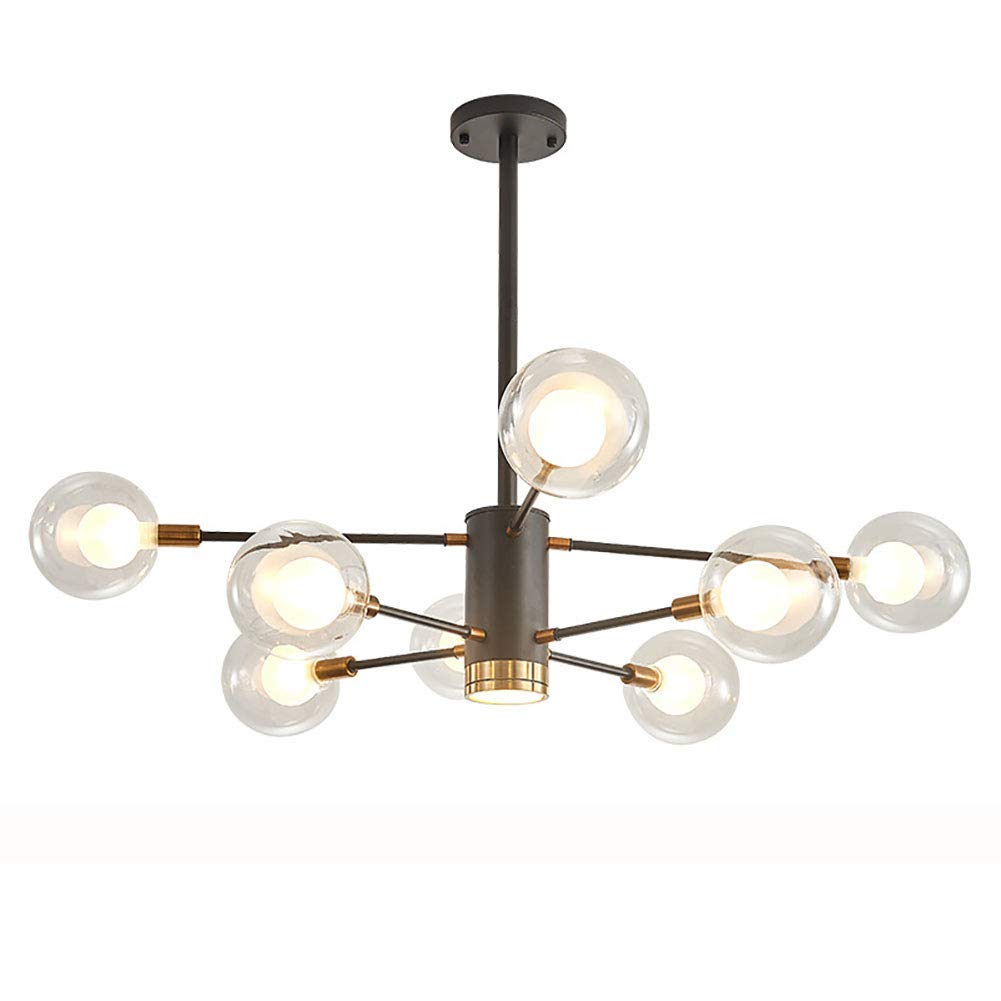 Lustre Spoutnik nordique G9 pour salon et chambre moderne noir et or
