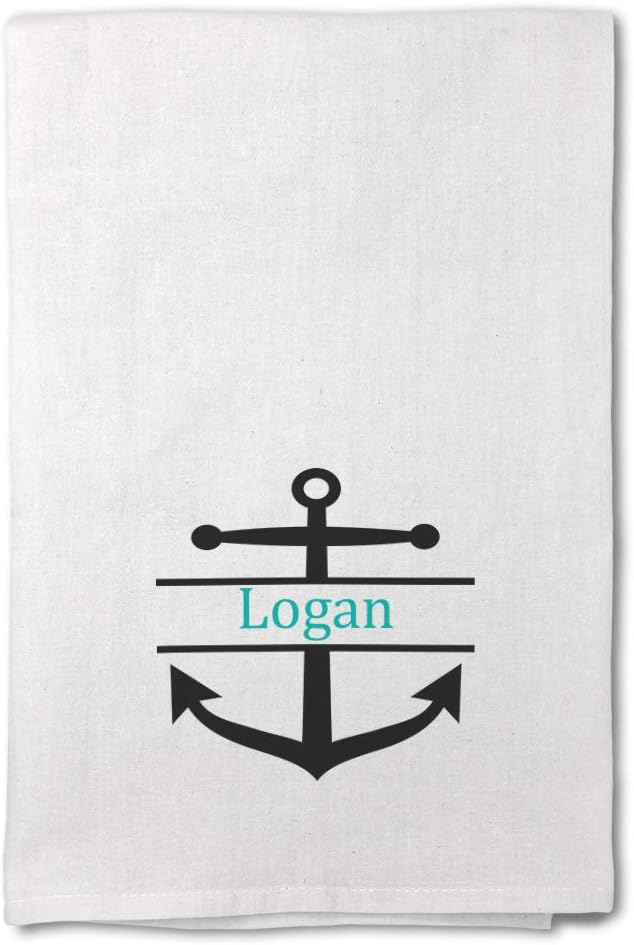 Style In Print Custom Decor Flour Kitchen Towels Personalized Name Ship Anchor Sailing A Cleaning Supplies Dish