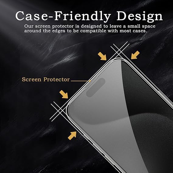 Image of [ 2+2 Pack Privacy Screen Protecor for iPhone 15 Pro Max Anti-Spy Shatterproof Tempered Glass with Camera Lens Tempered Glass 9H Hardness Bubble Free Anti-Glare Case Friendly