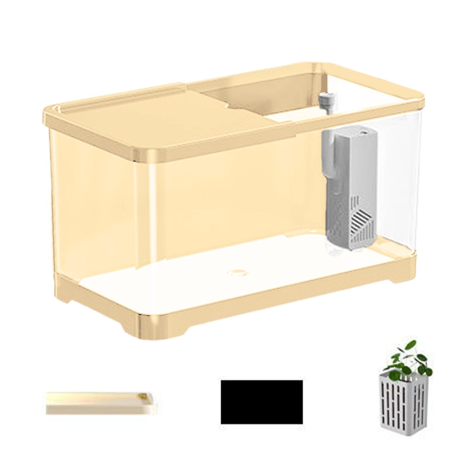 Kit de pecera | Kit de inicio de acuario | Paquete de pecera para principiantes, acuario creativo con cesta, tanques de peces versátiles para medusas, guppy, camarones, peces dorados, los mejores