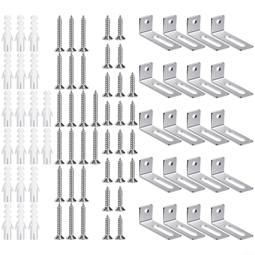 Kit de montaje en pared para pizarra blanca de metal con soportes de ángulo resistentes y anclajes para paneles de yeso, accesorios de instalación completos para colgar en casa u oficina