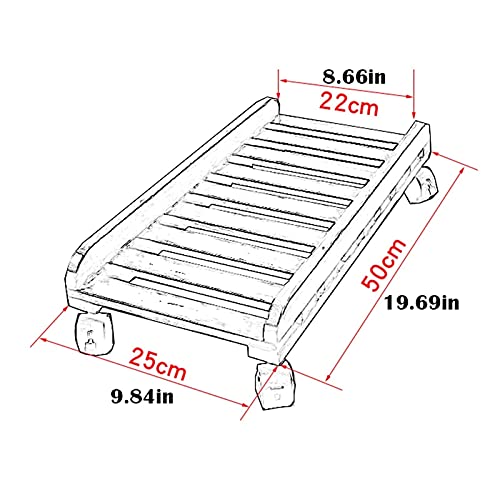 Soporte para CPU para computadora con ruedas y protección lateral, madera, 50 cm x 25 cm miniatura 2