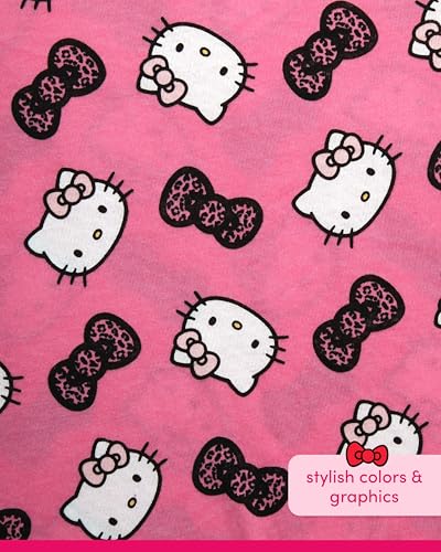 Image of Hello Kitty Girls Shirts - Short Sleeve Cute Casual Crewneck Graphic Tees Shirts for Girls Tops T-Shirt (Sizes: 4-12),