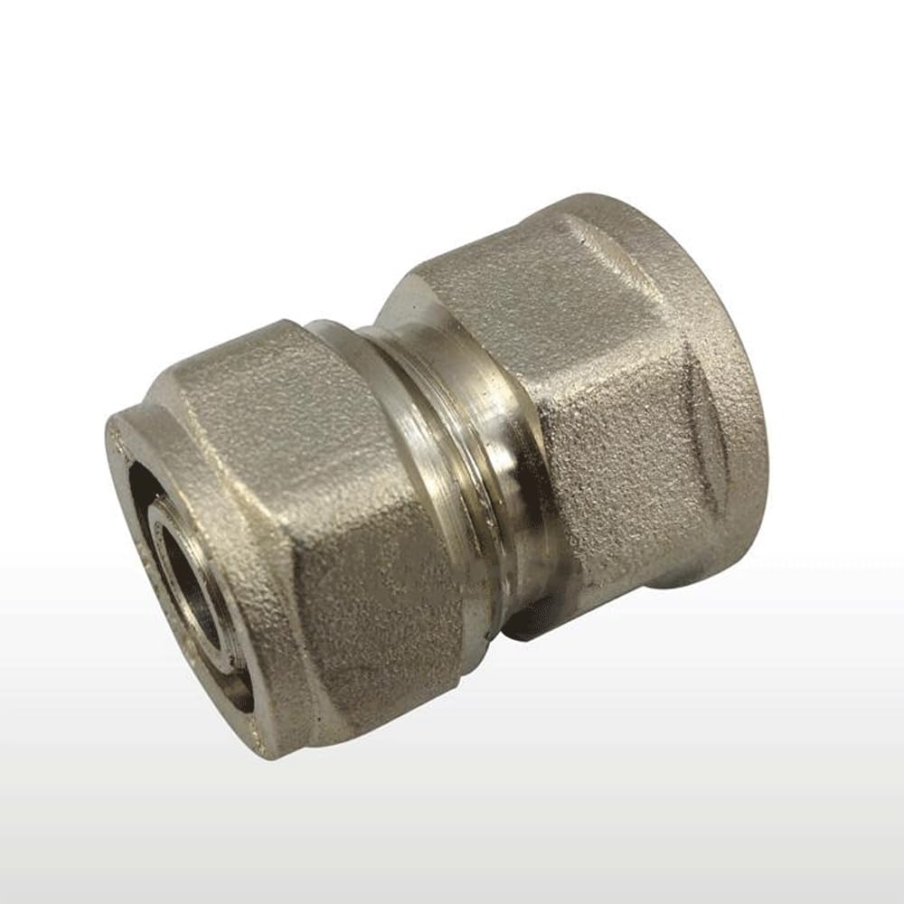 216 1418 1620 2025 2632 PEX-AL-PEX 1/2" 3/4" 1" BSPP Female Female Brass Straight Pipe Fitting For Solar Floor Heating(Nickel Plated Brass,2632-DN25)