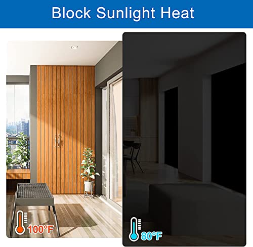 Magnetic Blackout Blind 100% Blackout Curtain Window Shades Black Out Window Cover for Kids and Baby Nursery,Cut to Any Size/Shape,2023 Upgrated (118"x57") (Black)