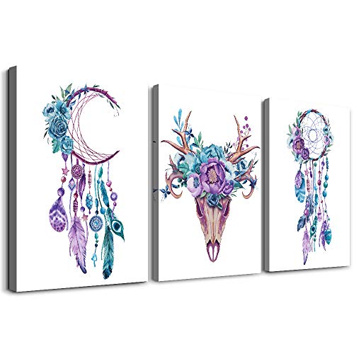 Canvas Wall Art For Living Room Family Wall Decoration For Bedroom Modern Bathroom Office Wall Decor Paintings Ox Horn Wall Pictures Artwork Inspirational Canvas Prints Kitchen Home Decor Art 3 Piece