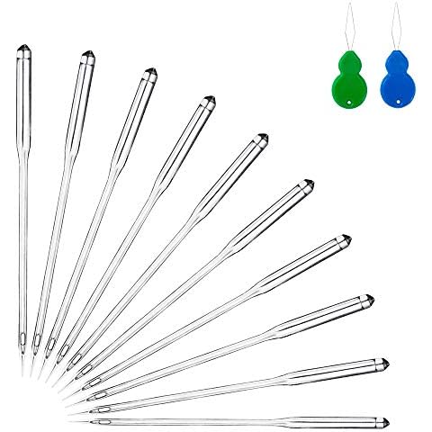 50PCS Sewing Machine Needles, Universal Sewing Needles for Singer, Brother, Bernina, Kenmore, Janome, Schmetz, Easy Thread with 2PCS Needle Threaders, Size 9 11 14 16 18 Cover
