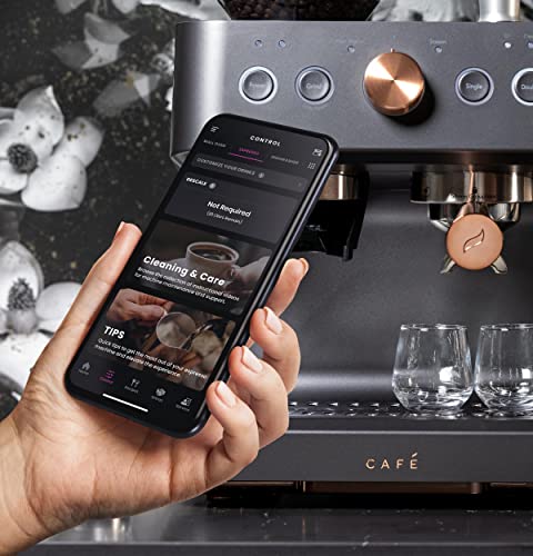 Café Bellissimo Semi Automatic Espresso Machine + Milk Frother | Wifi Connected| Built-In Bean Grinder, 15-Bar Pump & 95-Ounce Water Reservoir | Matte Black, C7Cesas3Rd3 #TOP2