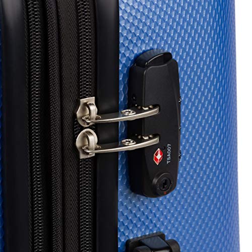 Image of SwissGear 7272 Energie Expandable Hardside Luggage with Spinner Wheels and TSA Lock, Periwinkle Blue, Checked-Medium 24-Inch