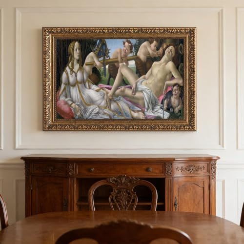 Toile Venus et Mars de Botticelli tableau encadré 50x75 cm