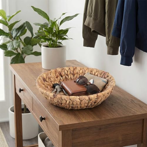 Cesta natural tejida a mano en jacinto de agua premium para dormitorios 6