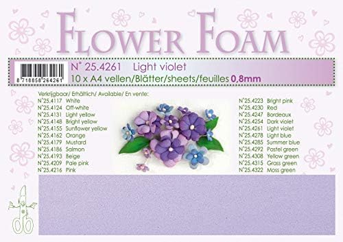 Leane Creatief A4 0.8mm Flower Foam Sheets 10pcs - Light Violet