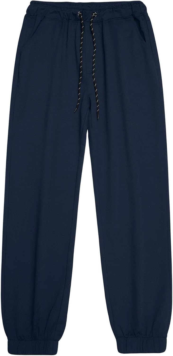 Men's Tapered Jogger Pants Slim Fit Cuffed Ankle Drawstring Athletic | Ribbed Ankle Cuffs Keep Fit Neat, Elasticized Waistband for All-Day Comfort, for Running, Training, or Casual Errands