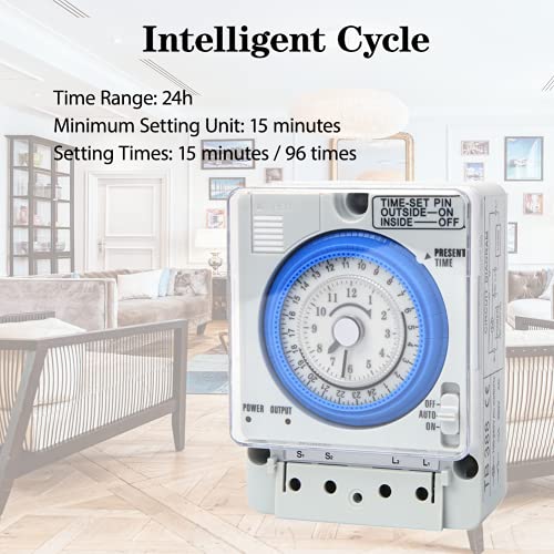 Time Switch Relay Programmable 24H Ac250V 20A Time Switches Manual/Auto Mechanical Timer Switch, For Electric Equipment Household For Lights Diy #TOP2