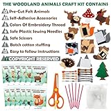 CiyvoLyeen Woodland Animals Craft Kit Kids DIY Crafting and Sewing Set Woodland Animals Felt Plushie for Girls and Boys Educational Beginners Sewing Set Sewing Kits for Kids Age 8 9 10 11 12