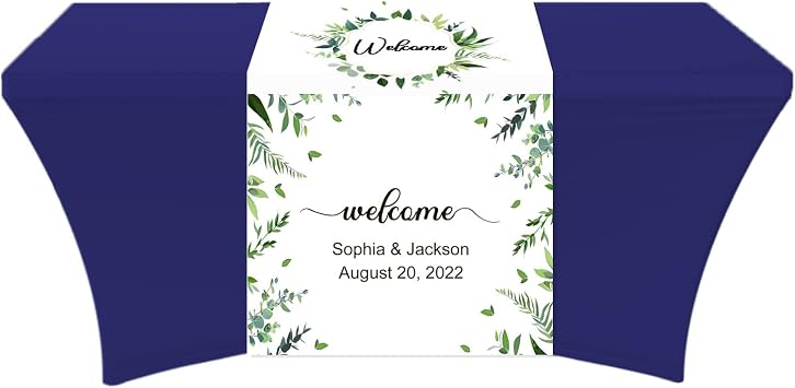 Custom Logo Table Runner, 30x72 Inches, Polyester & Linen Blend, Modern Style, Multi Color, Solid Pattern