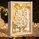Hochzeitsgeschenke für Brautpaar, Geldgeschenk Hochzeit, Geschenk Hochzeit, inklusive Holzbox + Trockenblumen + LED Lichterkette + Reagenzglas + Hochzeitskarte, Hochzeitsgeschenk Geld
