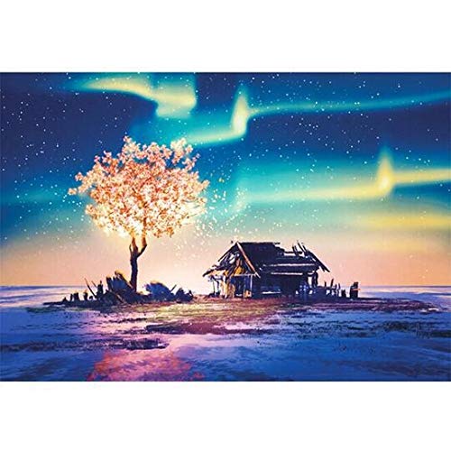 Broderie diamond painting complet aurore grand format 50x120cm kit 5D peinture diamant strass