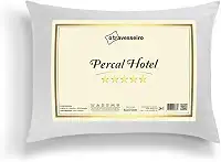 Travesseiro Luxo Percal Hotel 50x70cm Antialérgico, 100% Fibra de Poliéster Siliconada, Toque Macio e Suporte Médio, Lavável em Máquina, Antiacaro, Branco