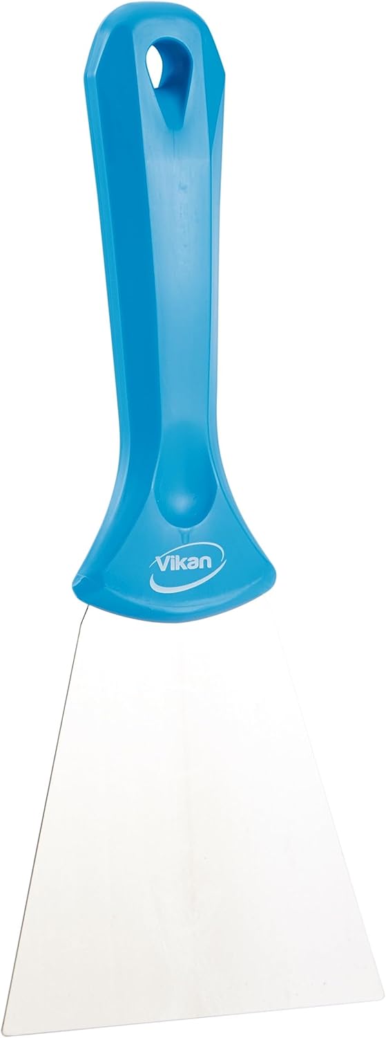 Vikan 40093 Stainless Steel Hand Scraper, Blue, 235 mm Length, 100 mm Width, 22 mm Height