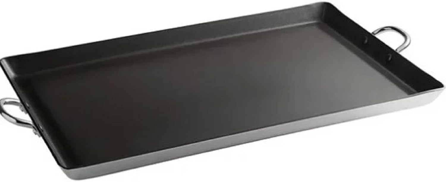 Soro Essentials- 15" x 23" x 1-1/4" Non-Stick Top Flat Griddle Grill with Handles Heavy Weight Aluminum- Pan for Stove Top Grill Pancake Griddle Gas Grill Griddle Outdoor Indoor Cooking Camping