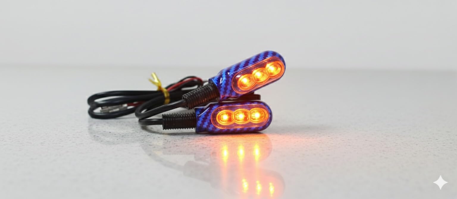 RudraRidez Bike LED Running Light Yellow Running Bike Carbon Blue Turn Signal Indicator Lamp Universal for Motorbikes Street Glide Special