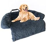 Calming Dog Bed, Dog Couch Bed Soft Plush Non-Slip Washable Dog Sofa Bed, Waterproof Furniture Cover