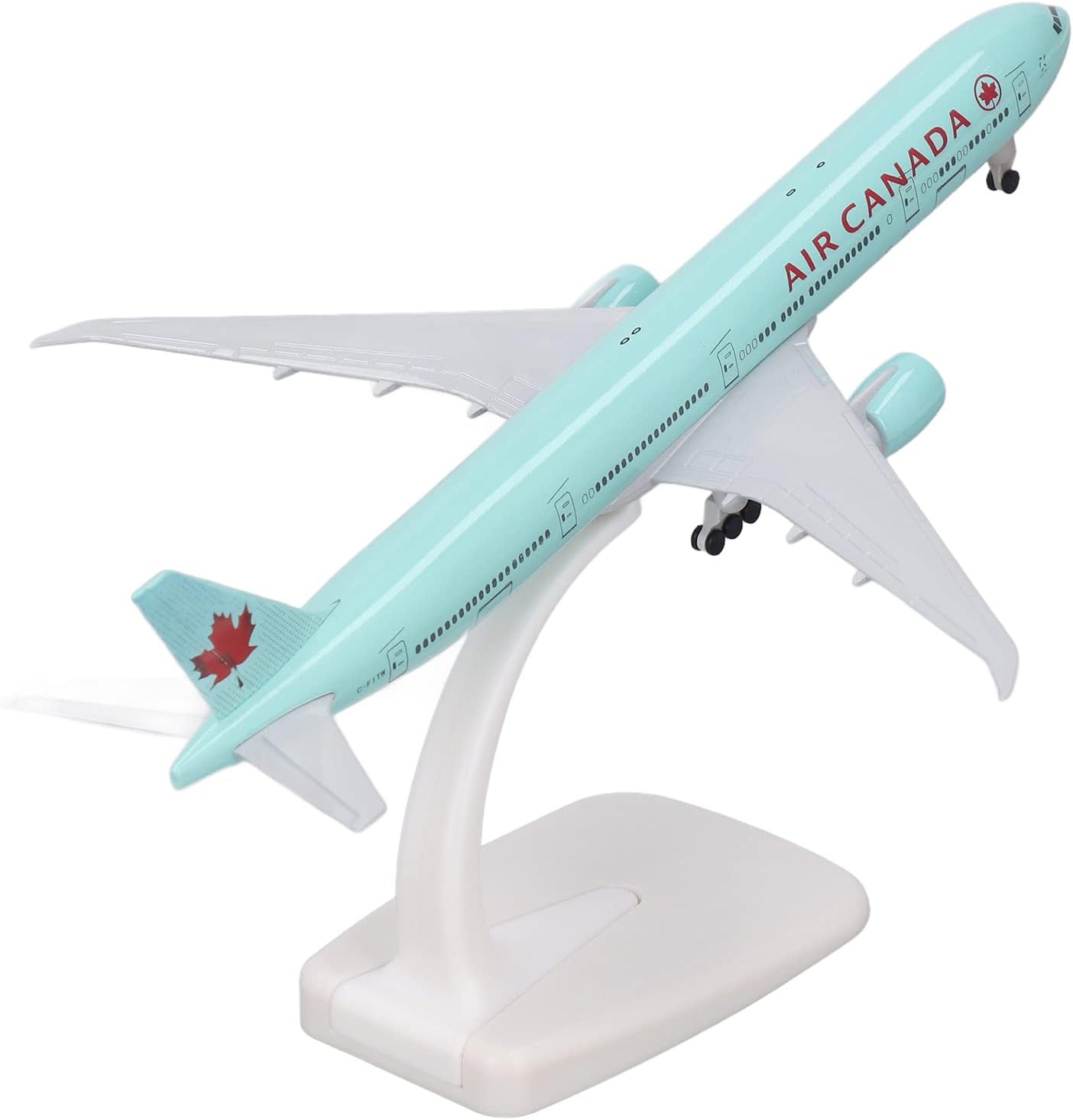 Metal Airplane Model Kids Flying Aircraft Toy Desktop Ornament with Landing Gear Base and Wheels