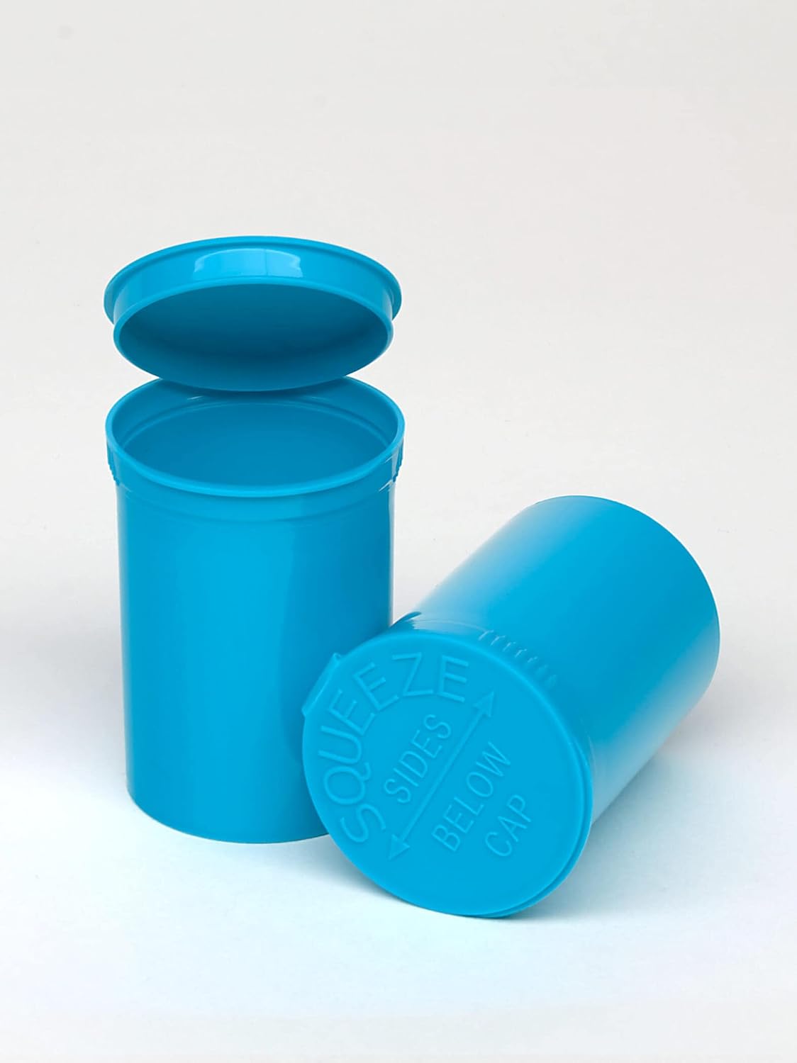 W Gallery 150 Aqua Vials - 30 DRAM Pop Top Bottle - Airtight Smell Proof Containers - Medical Grade Plastic Prescription Bottles for Pills Herbs Flowers Supplements, Bulk Pack, Not Glass Jars