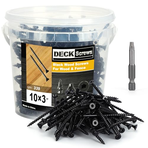 Image of Deck Screws #10X3'', T25 Star Torx Drive Flat Head Wood Screws, Black, 5lb