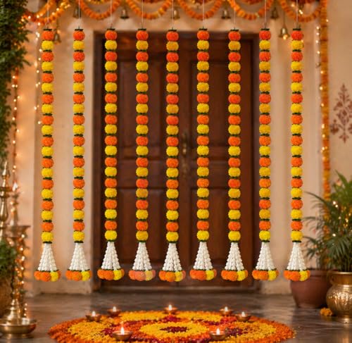 Rajasthan Kraft Artificial Flowers Decoration Marigold Garland | ...