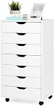 DORTALA 5 Drawer File Cabinet with Wheels, Versatile Mobile Under Desk Office Storage Cabinet, Wood Filing Cabinet for Home Office, Black