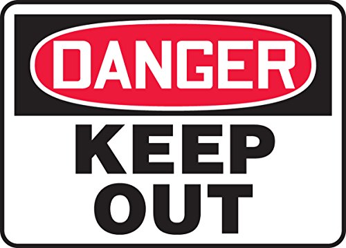 Affiche DANGER KEEP OUT adhésive murale signalisation de danger 10x14 pouces
