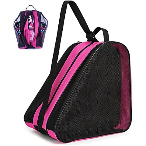 Kefiyis Roller Skate Bag - Unisex Ice Skate Bag with Adjustable Shoulder Strap - Breathable Oxford Cloth Skating Shoes Storage Bag Without Unpleasant Smell Roller Skate Accessories (Pink) Cover