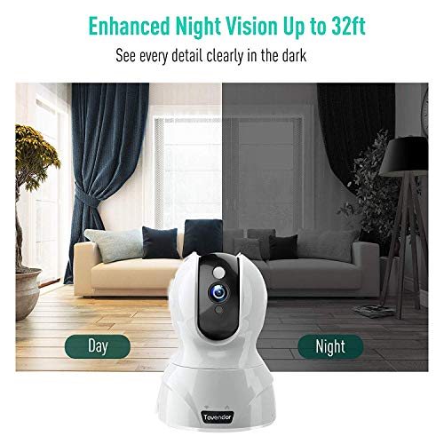 Tovendor 1080P Security Home Camera, WiFi Camera Indoor Surveillance System, IP Camera Baby Monitor with Motion Detection Tracking Night Vision