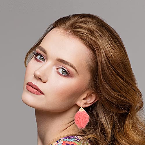 Hazms 9 Pairs Rattan Earrings Tassel Earrings For Women Girls Lightweight Acrylic Geometric Statement Woven Bohemian Earrings Handmade Straw Wicker Braid Hoop Drop Dangle Earrings #TOP5