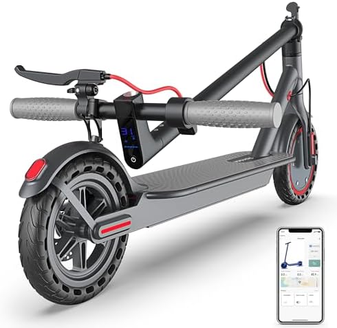 Electric Scooter - 8.5"/10''/14'' Solid Tires, 350W/500W Motor, Up to 19/22MPH& 16/21/23/24Miles Long-Range Portable Commuting Scooter for Adults with Double Braking System, App
