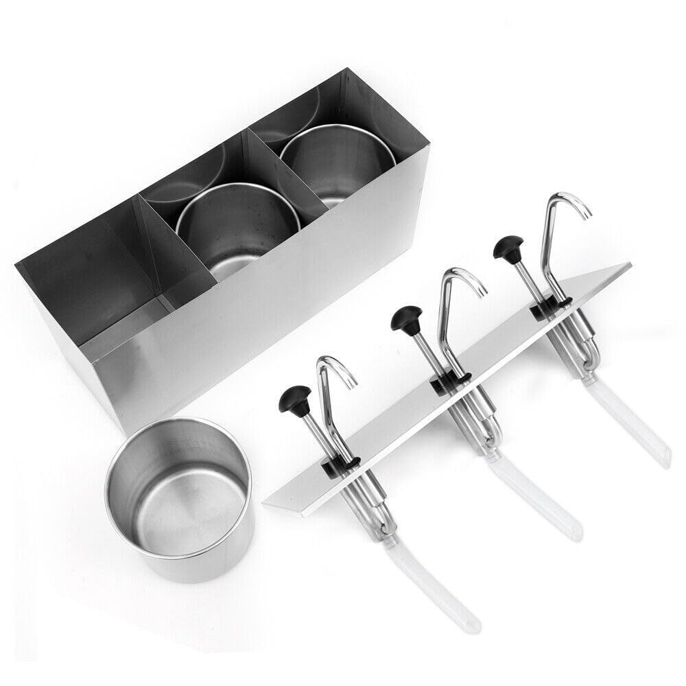Distributore di salse, pompa dosatrice, pompa per salse in acciaio inox, 3 teste, attrezzatura a buffet per salse, capacità 12 l